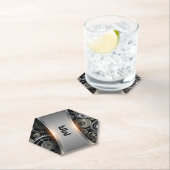 Metallic grijze masculine achtergronddruk kartonnen onderzetters (Insitu)