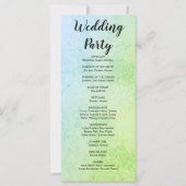 Metallic groen en blauw en bloemig huwelijksprogra (Achterkant)