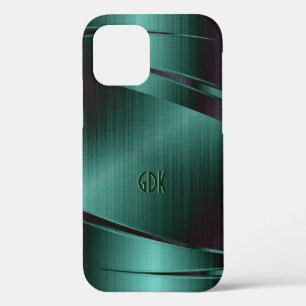 Metallic groen ontwerp geborsteld aluminium look H Case-Mate iPhone Case