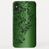 Metallic groene achtergrond met donkere groene kan Case-Mate iPhone case (Achterkant)