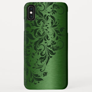 Metallic groene achtergrond met donkere groene kan Case-Mate iPhone case