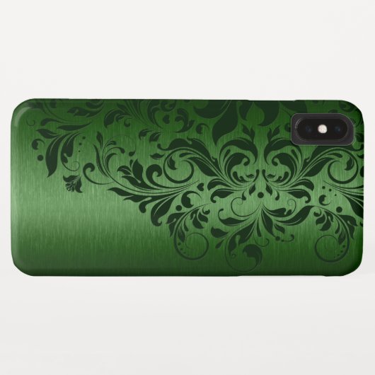 Metallic groene achtergrond met donkere groene kan Case-Mate iPhone case (Achterkant (horizontaal))