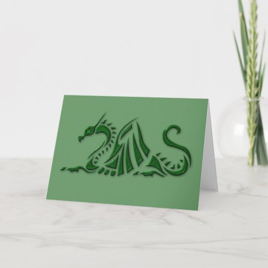 Metallic groene draak kaart (Voorkant)