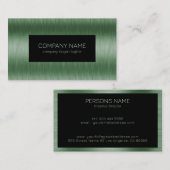 Metallic groene geborstelde aluminium textuur visitekaartje (Voorkant / Achterkant)