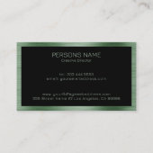 Metallic groene geborstelde aluminium textuur visitekaartje (Achterkant)