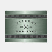 Metallic groene geometrische strepen Modern ontwer Deurmat (Voorkant)