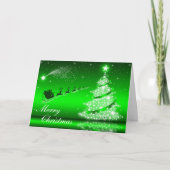 Metallic groene sprankelende kerstboom Kaart (Voorkant)