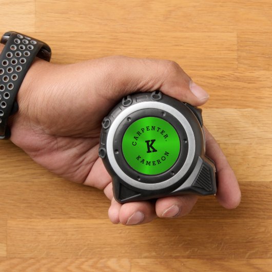 Metallic groene textuur, aangepaste monogram | Tek Rolmaat (Huis)