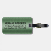 Metallic groene textuur aangepaste zwarte tekst bagagelabel (Achterkant horizontaal)