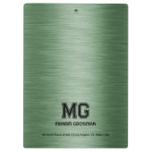 Metallic groene textuur aangepaste zwarte tekst klembord (Achterkant)