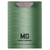 Metallic groene textuur aangepaste zwarte tekst klembord (Voorkant)
