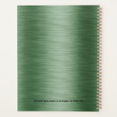 Metallic groene textuur aangepaste zwarte tekst planner (Achterkant)