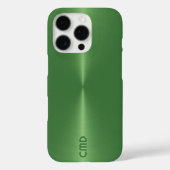 Metallic Groene Textuur Roestvrij staal Look Case-Mate iPhone Case (Achterkant)