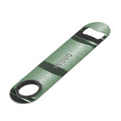 Metallic groene textuur zwarte industriële strepen speed flessenopener (Voorkant Gekanteld)