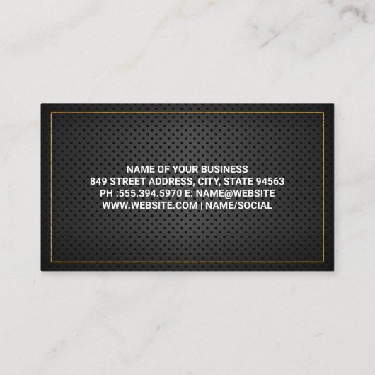 Metallic hardware tools | Grungy Scratched Visitekaartje (Achterkant)