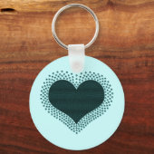 Metallic hartketting, Blauwgroen Sleutelhanger (Voorkant)