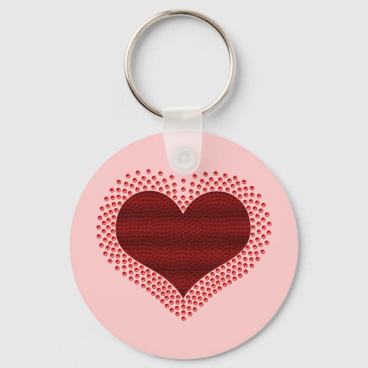 Metallic hartketting, rood sleutelhanger (Voorkant)