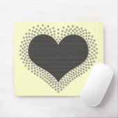 Metallic Heart Mousepad, grijs Muismat (Met muis)