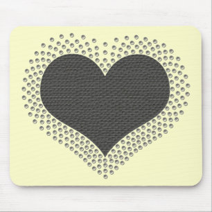 Metallic Heart Mousepad, grijs Muismat