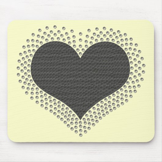 Metallic Heart Mousepad, grijs Muismat (Voorkant)