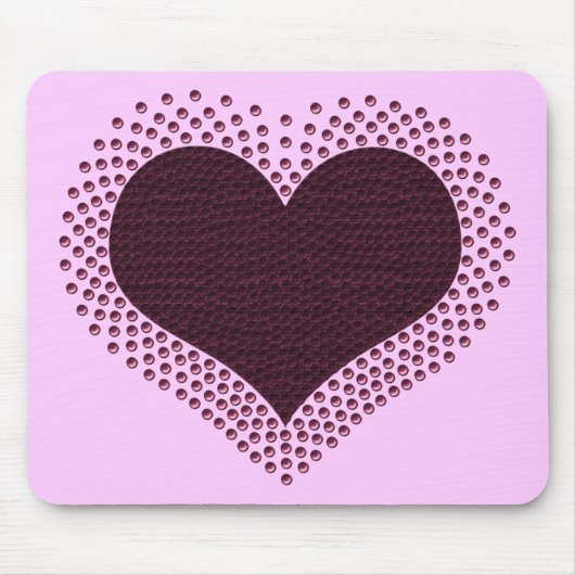 Metallic Heart Mousepad, Paars Muismat (Voorkant)