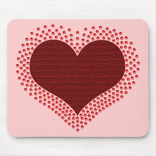 Metallic Heart Mousepad, rood Muismat (Voorkant)