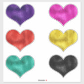 Metallic Hearts Faux Metallic Texture Sticker (Vel)