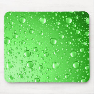 Metallic heldere groene Abstracte Regen druppels Muismat