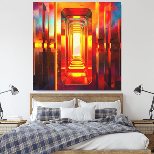 Metallic hemellucht canvas afdruk (Insitu (Slaapkamer))