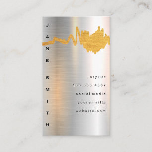 Metallic High Gloss   Brass Scribble Visitekaartje