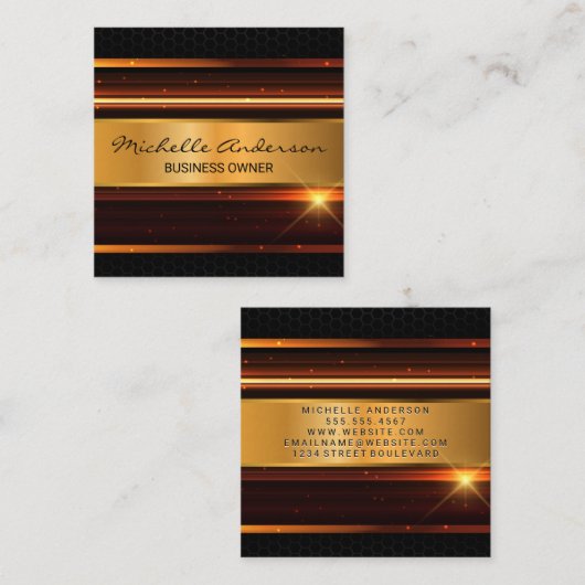 Metallic hoge glanzende achtergrond vierkante visitekaartje (Voorkant / Achterkant)