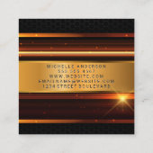 Metallic hoge glanzende achtergrond vierkante visitekaartje (Achterkant)