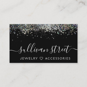 Metallic holographic Glitter Jewelry Boutique Visitekaartje