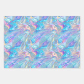 Metallic Holographic Pattern Blue Purple Girly Inpakpapier Vel (Voorkant 2)