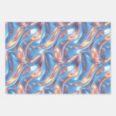 Metallic Holographic Pattern Blue Purple Girly Inpakpapier Vel (Voorkant)