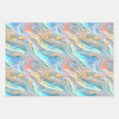 Metallic Holographic Pattern Blue Purple Girly Inpakpapier Vel (Voorkant 3)