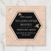 Metallic Honeycomb Gold Monogram Honing Jar Bedankjes Labels (Voorkant)