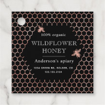 metallic honingraat roos gouden monogram honingpot