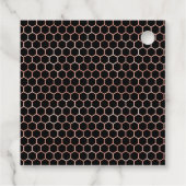 metallic honingraat roos gouden monogram honingpot bedankjes labels (Achterkant)