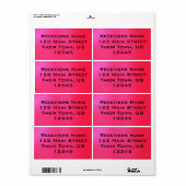 Metallic Hot Pink Etiket (Full Sheet)