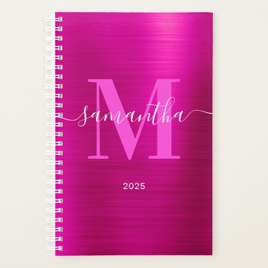 Metallic Hot Pink Signature Monogram 2025 Planner (Voorkant)