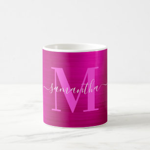 Metallic Hot Pink Signature Monogram Koffiemok