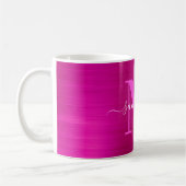 Metallic Hot Pink Signature Monogram Koffiemok (Links)