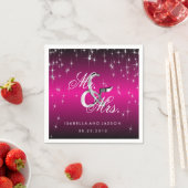 Metallic hot-roze ster lampjes design servetten (Insitu)