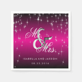 Metallic hot-roze ster lampjes design servetten