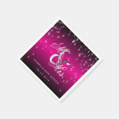 Metallic hot-roze ster lampjes design servetten (Hoek)