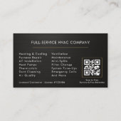 Metallic HVAC-dienstverlenende bedrijf QR-code Visitekaartje (Achterkant)