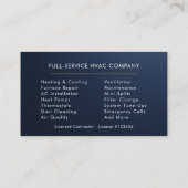 Metallic HVAC Navy Blue Gold Modern Visitekaartje (Achterkant)