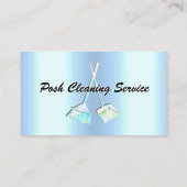 Metallic Ice Blue Sjabloon posh Cleaning Service Visitekaartje (Achterkant)