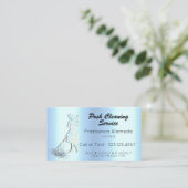 Metallic Ice Blue Sjabloon posh Cleaning Service Visitekaartje (Staand voorkant)